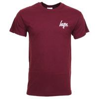 Hype Mini Script T-Shirt - Burgundy/White