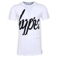 hype glitch script t shirt white