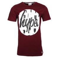 Hype Brush Stroke Circle T-Shirt - Burgundy