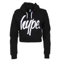 Hype Script Crop Womens Hoodie - Black/White