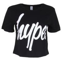 Hype Script Crop T-Shirt - Black/White