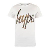 Hype Camo Script T-Shirt - White