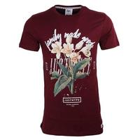 hype family floral t shirt burgundy