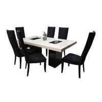 Hyatt Dining Table with 4 Upholstered Chairs