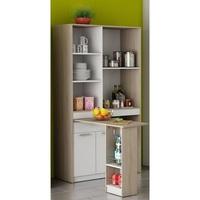 Hyttan Kitchen Display Cabinet In Brushed Oak And White
