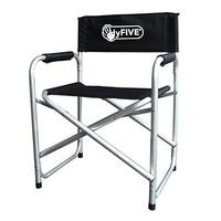 hyfive black aluminium directors folding chair with arm rest camping c ...