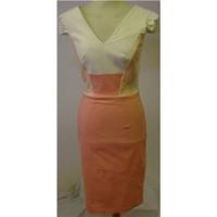 hybrid size 8 cream salmon pink dress