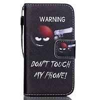HZBYCDo Not Touch Me Pattern PU Material Card Lanyard Case for iPhone 4/4S