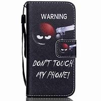 HZBYCDo Not Touch Me Pattern PU Material Card Lanyard Case for iPhone 5C