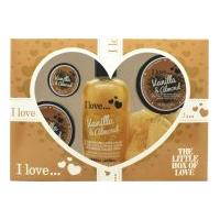 I Love... The Little Box of Love Vanilla and Almond Gift Set 250ml Bath & Shower Cremé + 50ml Body Butter + 50ml Sugar Scrub + 15ml Lip Balm