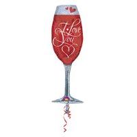 i love you champagne glass balloon