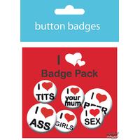 I Love Man\'s Favourite Things Badge Pack