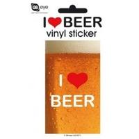 I Love Beer Vinyl Sticker 15x10cm