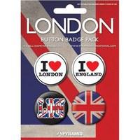 I Love London - Set Of 4 Badge Collection