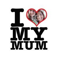i love my mum mothers day photo card
