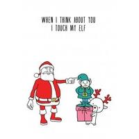 i touch my elf funny christmas card ch1073