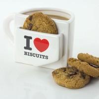 I Love Heart Biscuits Mug