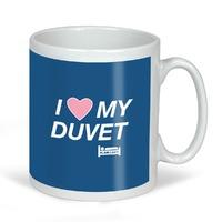 i love my duvet plain lazy mug navy