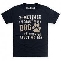 i wonder if my dog kids t shirt