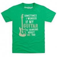 I Wonder If My Guitar Kid\'s T Shirt
