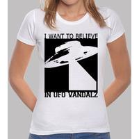 i want to believe in ufo vandalz girl - white