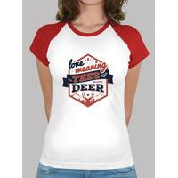 i love wearing tees with deer baseball tshirt woman