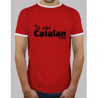 i am catalan - red & black-white border