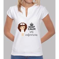 I am a nurse - woman, mao collar, white