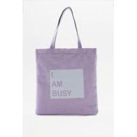 I Am Busy Canvas Tote, LILAC