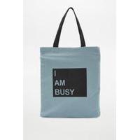 I Am Busy Canvas Tote, BLUE