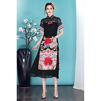 i yecho womens going out casualdaily chinoiserie sheath dressembroider ...