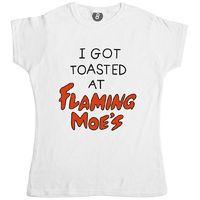 i got toasted at flaming moes inspired by the simpsons womens t shirt