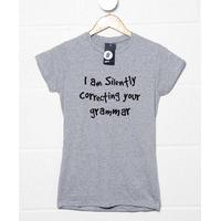 i am silently correcting your grammar womens t shirt