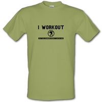 I Workout so the Zombies won\'t catch Me male t-shirt.