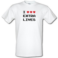 I Heart Extra Lives male t-shirt.