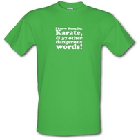 I know Kung Fu Karate & 37 other dangerous words! male t-shirt.