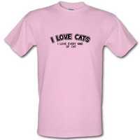 i love cats i love every kind of cat male t shirt