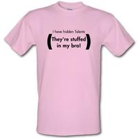 i have hidden talents - stuffed in my bra! male t-shirt.