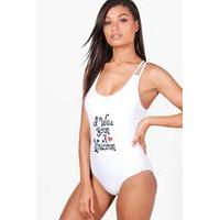 I Was Born A Unicorn Swimsuit - white