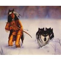 ian wilde hunter and wolves fine art print 2540 x 2032 cm