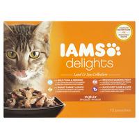 Iams Delights Pouch Cat Food Land and Sea in Jelly 12 x 85g