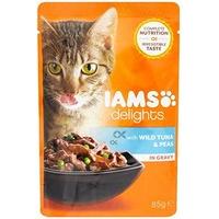 Iams Delights Cat Pouch Tuna Peas In Gravy 85g (Pack of 24)