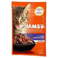 iams delights cat pouch lamb pepper in gravy 85g pack of 24