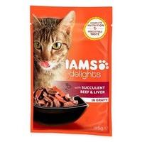 Iams Delights Cat Pouch Beef Liver In Gravy 85g (Pack of 24)