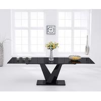 Ibiza 180cm Black Glass Extending Dining Table