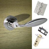 Ibiza Mediterranean Lever on Rose - Satin Nickel Handle Pack