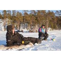 ice fishing safari to lake from saariselk