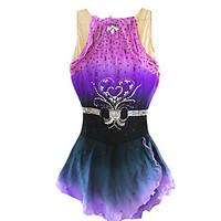 Ice Skating Dress Figure Skating Dress Protective Pearls Sequined Spandex Chinlon Purple Skating Wear Outdoor clothing ActivewearClassic