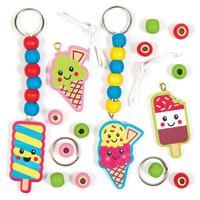 ice cream wooden keyring kits pack of 4