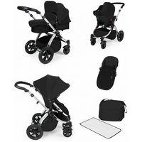 Ickle Bubba Stomp V2 Silver Frame All-in-one Travel System-Black